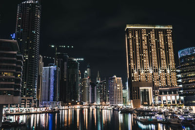 Illuminated city at night