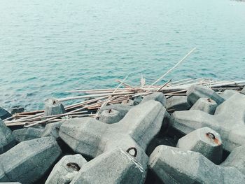 View of boats in water