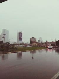 Reflection of buildings in river