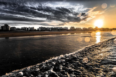 View of sea at sunset