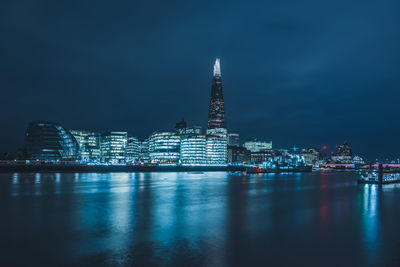 Illuminated city at night