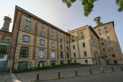 Low angle view of building against clear sky