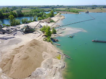 High angle view of beach