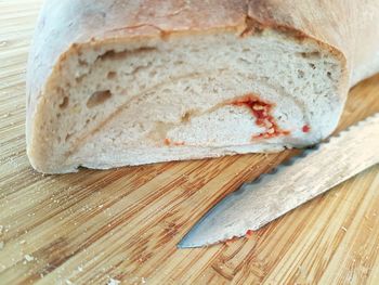 Close-up of bread on table