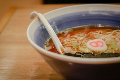 Close-up of soup in bowl
