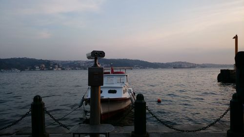 View of boats in harbor