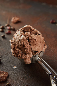 Close-up of dessert on table