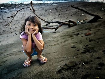 Portrait of girl on beach