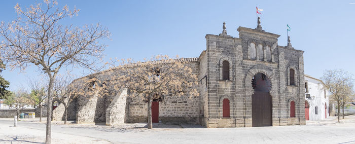 Low angle view of historic building against sky