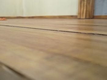 Surface level of wooden floor at home