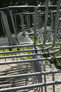 High angle view of staircase in park