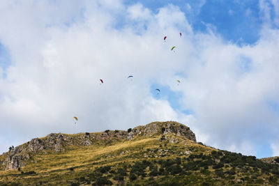 Low angle view of mountain against sky