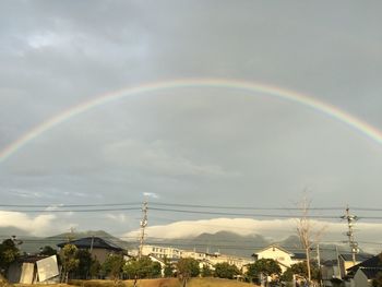 Scenic view of rainbow against sky