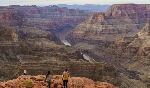 High angle view of people at grand canyon