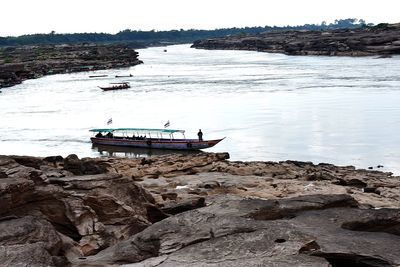 Scenic view of rocks on beach