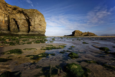 Rock formations on beach