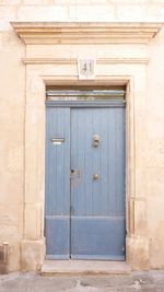 Closed door of old building