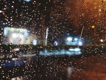 Wet glass window in rainy season