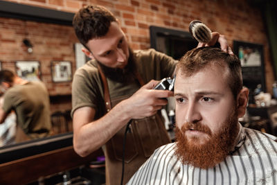 Man at hair salon