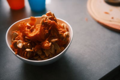 Close-up of food in bowl on table