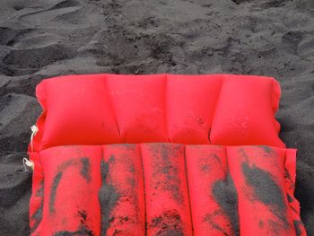 Close up of red fabric