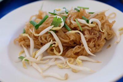 High angle view of meal served in plate