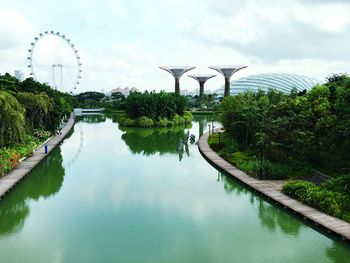 Scenic view of city buildings next ot body of water