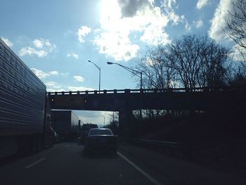 Road passing through city