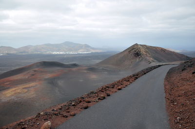 Scenic view of mountain against cloudy sky