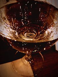 Close-up of wineglass on table