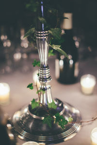 Close-up of wine glass on table