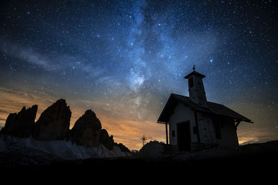 Building against sky at night