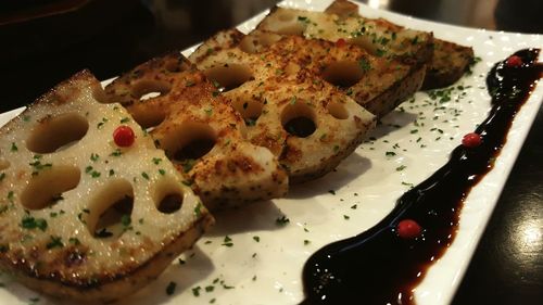 Close-up of served food