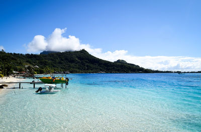 View of calm blue sea against the sky