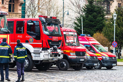 Vehicles on road in city