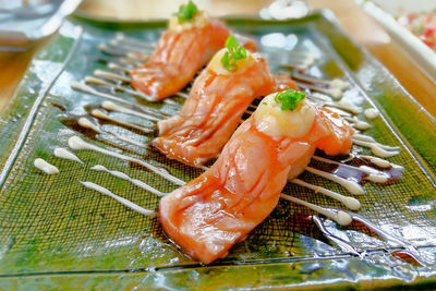 Close-up of fish on plate