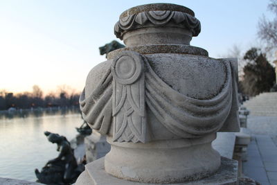 Close-up of statue against clear sky