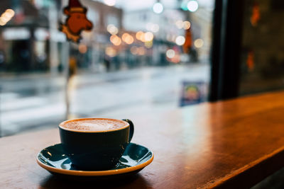 Close-up of coffee on table