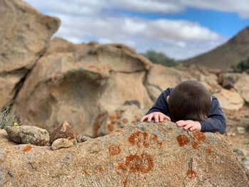 Boy on rock