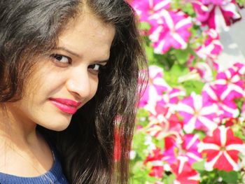 Close-up portrait of beautiful young woman