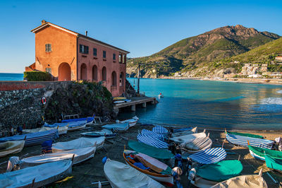 View of the gulf of levanto in the italian riviera, near cinque terre