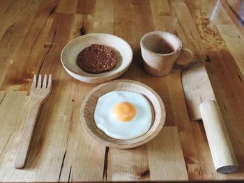 High angle view of food on plate