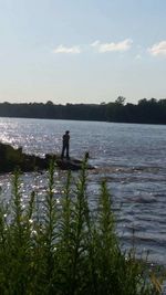 Scenic view of river against sky