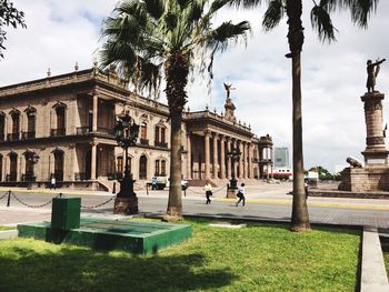 Buildings in front of historical building