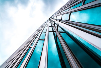 Low angle view of modern building against sky