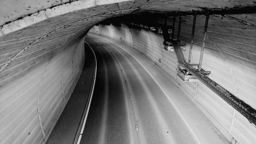 High angle view of wet bridge