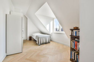 View of bed in attic