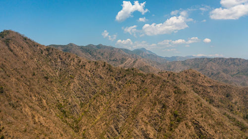 Tropical mountain range and mountain slopes with forest. philippines.