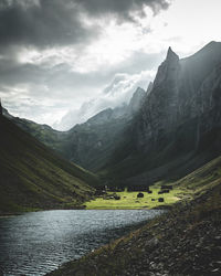 Scenic view of mountains against sky