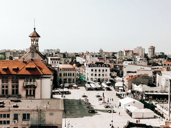 Buildings in constanta against clear sky